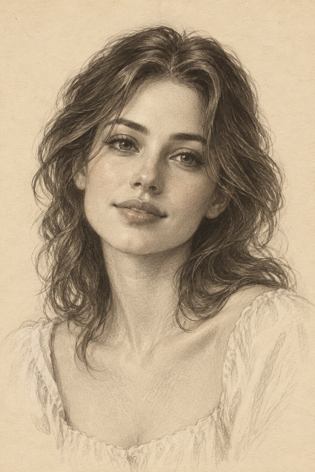 Detailed graphite portrait of a fictional adult soulmate